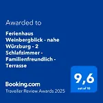 Feriehus Weinbergblick - Nahe Wuerzburg - 2 Schlafzimmer - Familienfreundlich - Terrasse